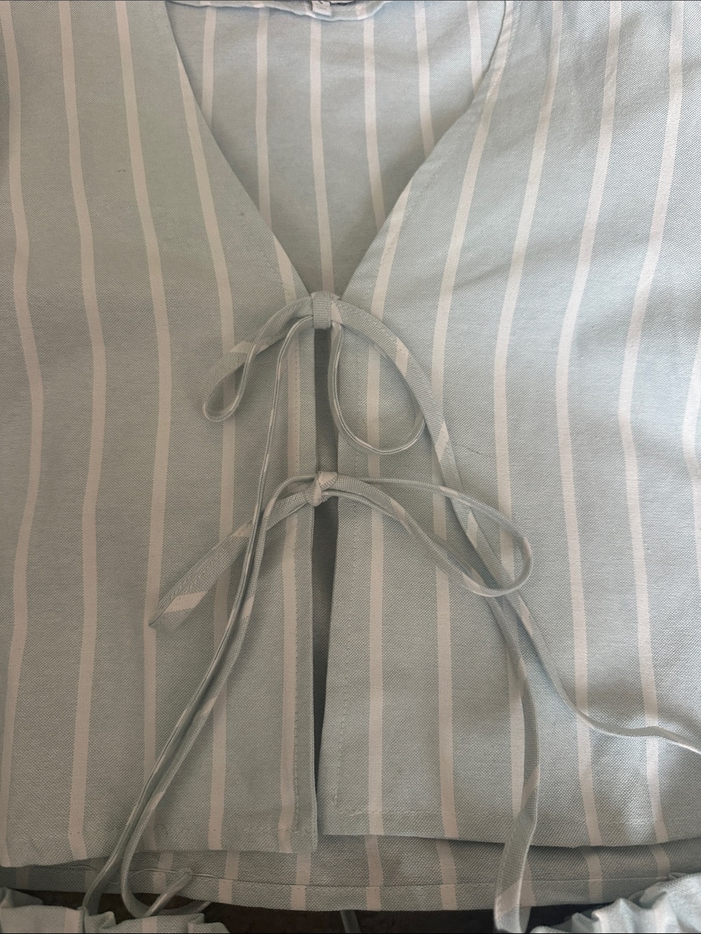 MABLE Light Blue Striped Tie-Front Two-Piece Casual Set - Picture 2 of 5